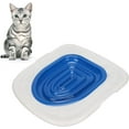 thumbnail image 1 of Cat Toilet Training Kit, Reusable Pet Cat Toilet Seat Trainer Cat Litter Mat Kit Potty Toilet Training System Urinal Seat Potty for Pet Cat Kitty Puppy to Use The Toilet (Blue), 1 of 8