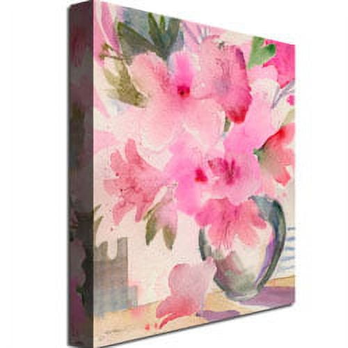 Trademark Art "Pink Azaleas" Canvas Wall Art by Shelia Golden