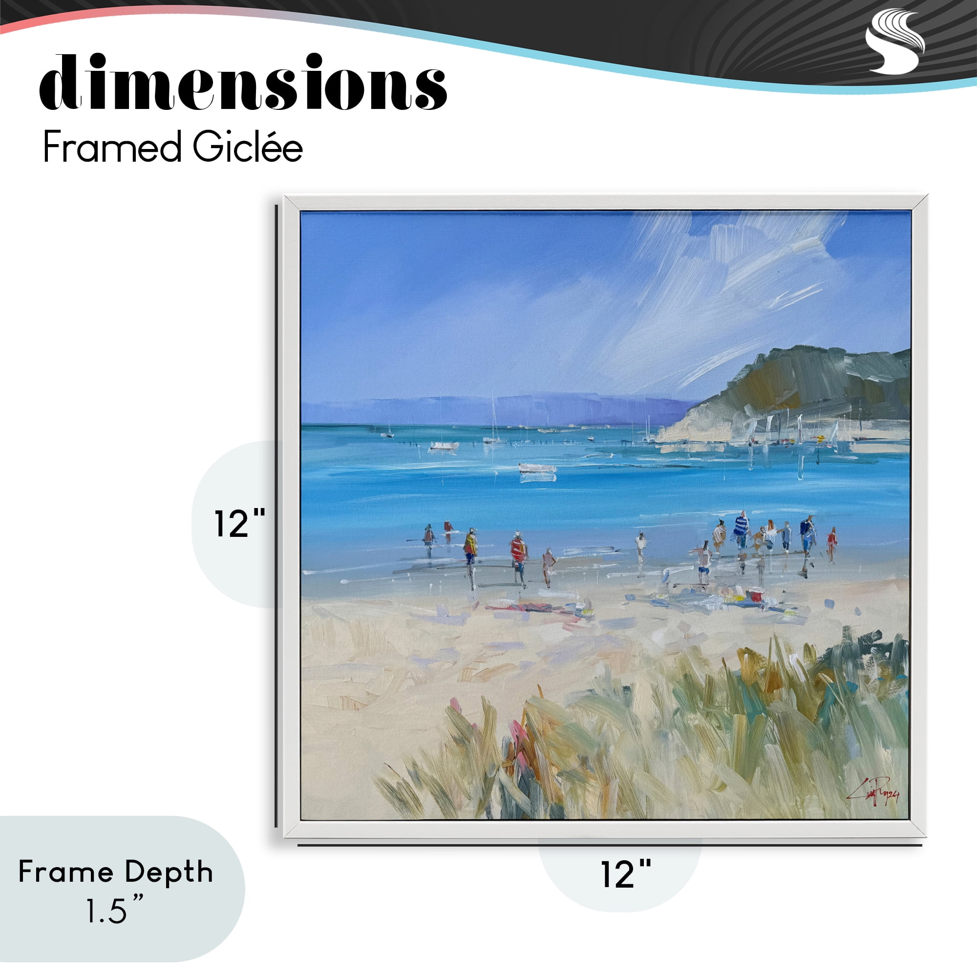 Stupell Industries Summer Sorrento Beachgoers White Framed Giclee Art, design by Craig Trewin Penny