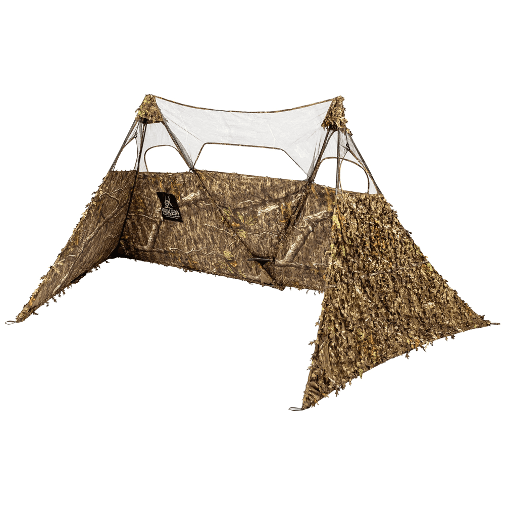 Nukem Grab & Go Hunting Ground Blind Double Up System - Mossy Oak Country Roots 3D Leafy - Lightweight & Portable - Provides Maximum Concealment (X-Large)