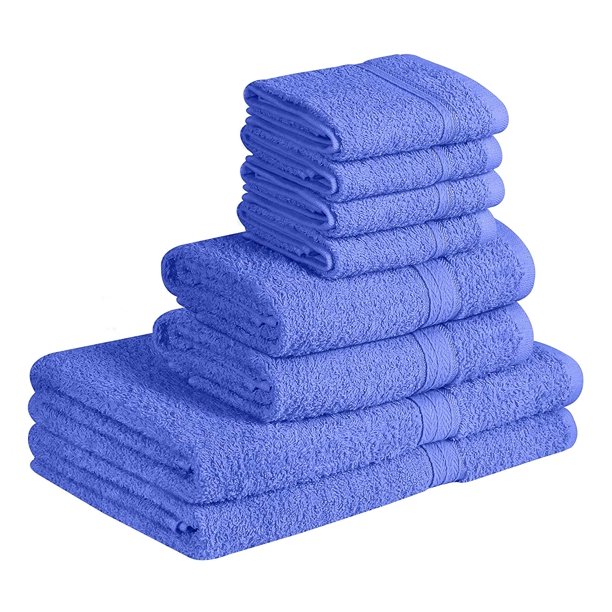 Beauty Threadz 100 Cotton 8Piece Towel Set Wedgewood 2 Bath Towels, 2 Hand Towels, and 4