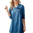 thumbnail image 3 of ORQ Women Loose Solid Color V-neck Buttons Long Sleeve Top, 3 of 4