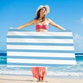 thumbnail image 2 of JeashCHAT Stripe Beach Towel Large Beach Towel Soft Super Absorbent Pool Travel Bath Swimming Camping Towel for Adults Men Women, 55" x 28", 2 of 6