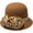 Brown, variant on Slccxzc Elegant Adjustable Fedora Flower Decorated Bowler Hat Versatile Simple Design Dome Top Hat For Party