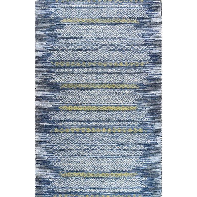 Bashian R120-AZ-2.6X8-CL159 2 Pi 6 Po x 8 Pi Venezia Collection Transitionnelle Tapis 100 % Laine Touffeté à la Main&44; Azur