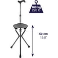 thumbnail image 3 of KMINA PRO - Walking Cane with Seat for Seniors (Height Adjustable Handle), Carbon Fiber Canes for Men, Folding Walking Stick with Seat, Adjustable Cane with Stool Seat, 3 of 7