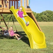 Backyard Discovery Endeavor Cedar Wood Swing Set, Slide, Play Deck, Rock Wall, Rope Ladder