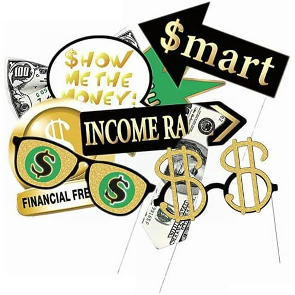 Fun Money Theme Photo Booth Props Dollar Theme Selfie Props for Birthday Wedding Bachelorette Graduations Party