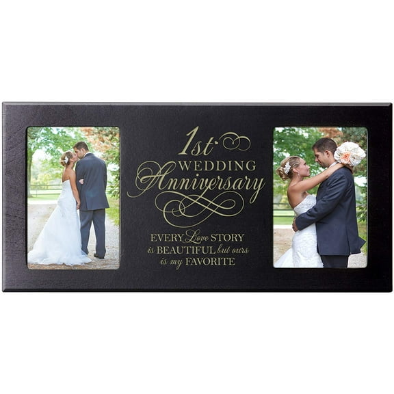 LifeSong Milestones 1st Anniversary Tabletop Picture Frame Holds 4x6 Photo Display - Every Love Story