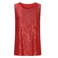 thumbnail image 5 of Juslio Womens Tank Sequin Solid Color Crew Neck Tank Top, Casual Breathable Summer Tank Tops, 5 of 9