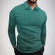 thumbnail image 1 of Blusa y camisa de manga larga con cuello vuelto para hombre, jersey de solapa, manga corta, deportiva, de manga corta, blusa de poliéster para hombre, 1 of 5
