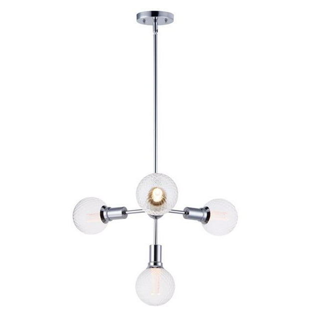 Maxim 11344PC-BUL-G40-PR 24 in. Molecule Four-Light Pendant Ceiling with G40 PR LED Bulb, Polished Chrome