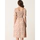 thumbnail image 4 of Vestido midi fruncido con volantes y manga corta de verano para mujer Allegra K Rosa S, 4 of 6