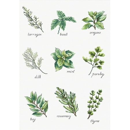 UPC: 4840746029035 | Counted Cross-Stitch Kit Spices and herbs B2345 Needlework Easy Flowers Green By Luca-S