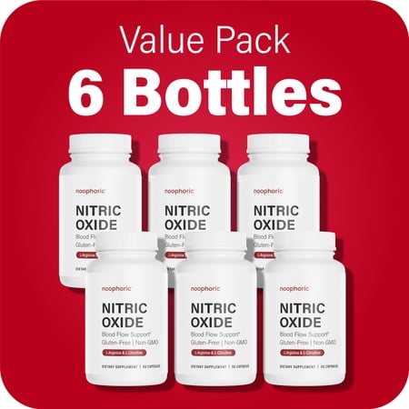 Noophoric Nitric Oxide Booster Capsules – L-Citrulline, L-Arginine & Beta Alanine Supplement for Muscle Pump, Stamina & Energy, 360 Capsules (6 Pack)