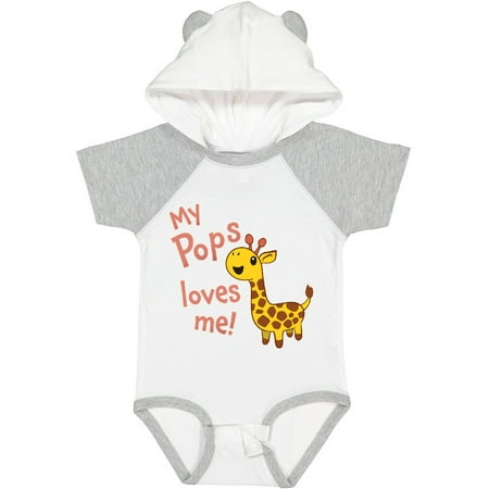 

Inktastic My Pops Loves Me- Cute Giraffe Gift Baby Boy or Baby Girl Bodysuit