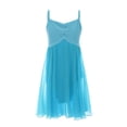 thumbnail image 4 of ITSAME Girls Casual Dress, Sleeveless Spaghetti Strap Mesh Ruffle Summer Fashion A-Line Slip Dress Sky Blue 11-12T, 4 of 7