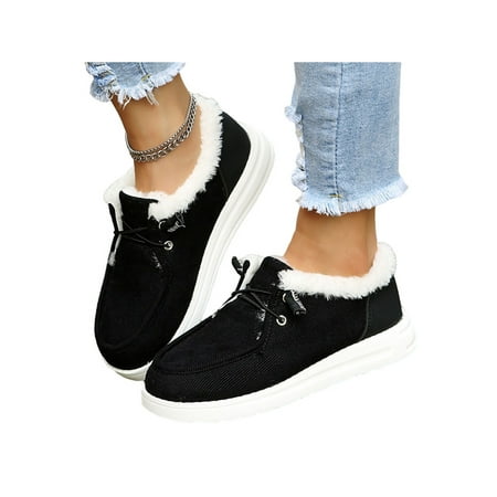 

Kesitin Women s Loafer Booties Faux Velvet Collar Plush Mocassin Slip On Winter Indoor Outdoor Flatform Comfort Slip On Loafer Black US 11