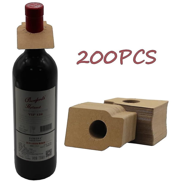 Etiqueta para bodega de botella de vino, 200 piezas de etiquetas para el cuello de la botella de vino, etiquetas para estantes de bodega, para estantes de vino y bodegas Mark