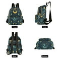 thumbnail image 4 of FORMRS Mini Backpack Purse for Women Quilted Travel Daypack Casual Shoulder Bag, Green Dragon Flowers, 4 of 7