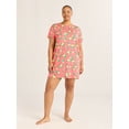 thumbnail image 6 of Joyspun Women's Dreamy Soft Collection Sleepshirt with Short Sleeves, Sizes S/M-2X/3X, 6 of 6