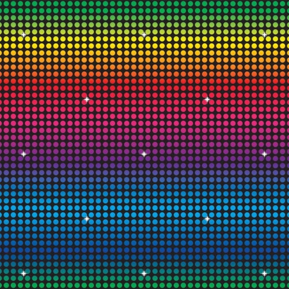 Party Central Pack of 6 Multi-Color Rainbow Disco Photo Backdrop Wall Decor 30'