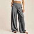 thumbnail image 2 of Eiyaclvo Striped Wide Leg Palazzo Pants for Women High Stretchy Waist Loose Fit Work Dress Pant Business Casual Trouser Pull on Slacks with Pockets, 2 of 8