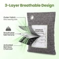 thumbnail image 5 of Bamboo Charcoal Air Purifying Bags (6 Pack), 100g Natural Odor Absorber & Moisture Remover with S-Hooks, Activated Charcoal Odor Eliminator for Closet, Car, Shoes, Basement, Pet Areas, 5 of 10