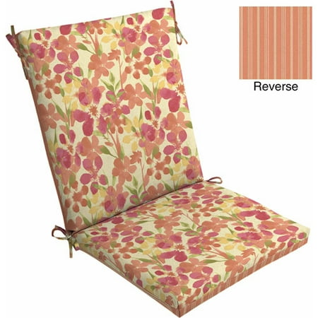 Mainstays Outdoor Dining Chair Cushion, Paintbrush Floral 
