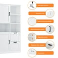 thumbnail image 6 of EUROCO 62'' Tall Bathroom Storage Cabinet, MDF Board Floor Storage Cabinet with 2 Doors, 2 Drawers and Adjustable & Door shelves, Freestanding Cabinet for Bathroom, Living Room, Home Office, White, 6 of 8