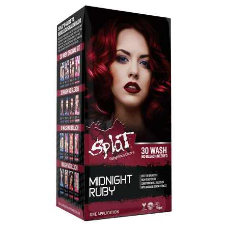 Splat Semi Permanent Midnight Ruby Hair Color No Bleach Red Hair