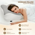 thumbnail image 2 of WOROAO Cervical Memory Foam Pillow for Neck Pain Relief Ergonomic Pillows for Shoulder Side Back Stomach Sleeping Queen Size Gray, 2 of 8