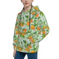 thumbnail image 2 of Lsque Tangerine Patten Youth Hoodie Sweatshirt Pullover with Kangaroo Pocket Boys and Girls Hoodie Warm Hoodie for Kids-Small, 2 of 6