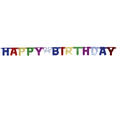 thumbnail image 1 of Way To Celebrate Multi-color Metallic Foil Letter Banner Happy Birthday 9 ft, 1 of 3