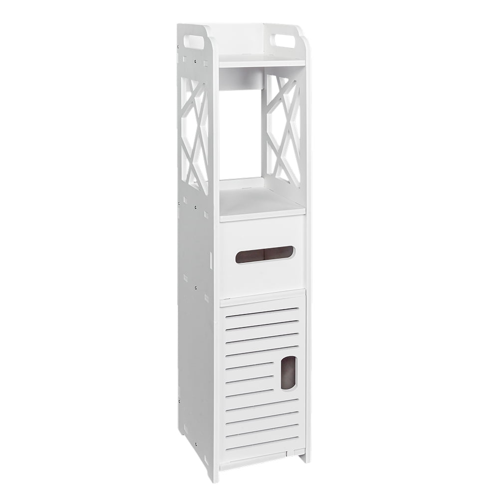 IVV Narrow Storage Cabinet,Slim Bathroom Storage Cabinet for Half Bathroom,Small Corner Shelves for Tiny Spaces,Little Shelf for Bedroom,Narrow Toilet Paper Cabinet for Restroom,White