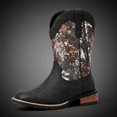 thumbnail image 2 of Men's Camo Western Cowboy Boots, Square Toe Mid-Calf Work Boots, Classic Casual Riding Boots for Outdoor Hunting, 3 Colors Available, 2 of 6