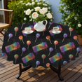 thumbnail image 4 of Colorful Keyboard Black Pattern Round Tablecloth 70"x70", Wrinkle Resistant Wipeable Table Cover for Kitchen Dining Room Picnic Patio and Party, 4 of 6