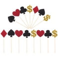 thumbnail image 2 of EeaseMX 27 adornos de papel con purpurina para tartas, con temática de casino, para decorar tartas de póker, fiestas de cumpleaños, postres (9 unidades en 1 juego), 2 of 8