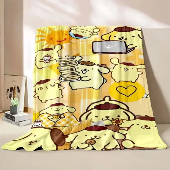 Japanese Pompom Purin Cartoon Blanket Children Room Soft Fluffy Soft Bed Plush Throws Baby Girl Boys Plush Blanket Quilt Gift