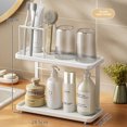 thumbnail image 1 of Hanging Bathroom Organizer with Minimalist Design - 2-Tier Electric Toothbrush Holder, Toothpick Storage & for Countertop Space Saving, Durable Material & Easy Installation, 1 of 6