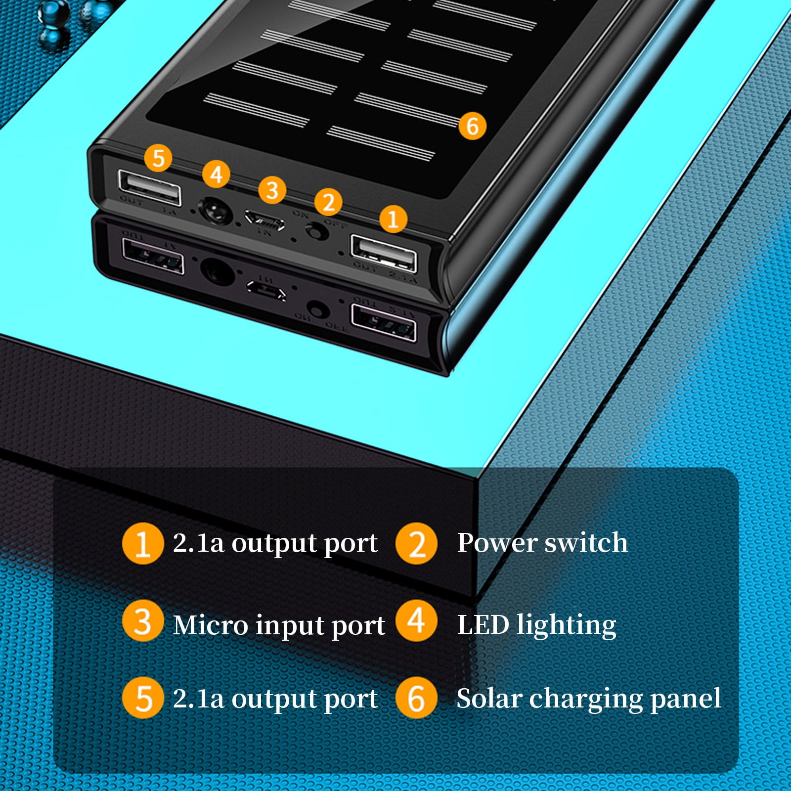 Portable Charger, Gaqring 20000mAh Power Bank With Fast Charging, High Capacity External Battery Pack For Smartphones Tablets Outdoor Travel Emergency LED Light, Black