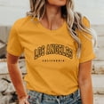 thumbnail image 2 of Women Crew Neck Letter Printed Short Sleeve O Neck T Shirt Top, 2 of 5