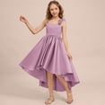 thumbnail image 5 of Girls Princess Party Dress with Shoulder Rose, Sleeveless Flower Girl Gown for Wedding Birthday Pageant, Elegant Tulle Net Skirt for Special Occasions, Age 2-12 Years Purple 160, 5 of 7