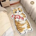 thumbnail image 1 of Alfombra de cachemira de imitación de gato de dibujos animados lindo para sentarse, reclinarse, manta irregular para ventana salediza, manta absorbente antideslizante para mesita de noche de, 1 of 6