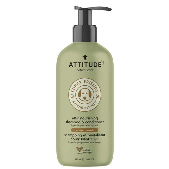 ATTITUDE Furry Friends, 2in1 Shampoo & Conditioner, Nourishing, Lavender, Pet care, Dog Shampoo, 473 mL, 473 mL