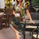 thumbnail image 3 of Balery Floral Rhino With Birds Vestidos sueltos de manga corta para mujer, vestidos de verano 2025, vestidos casuales de corte A con vuelo., 3 of 6