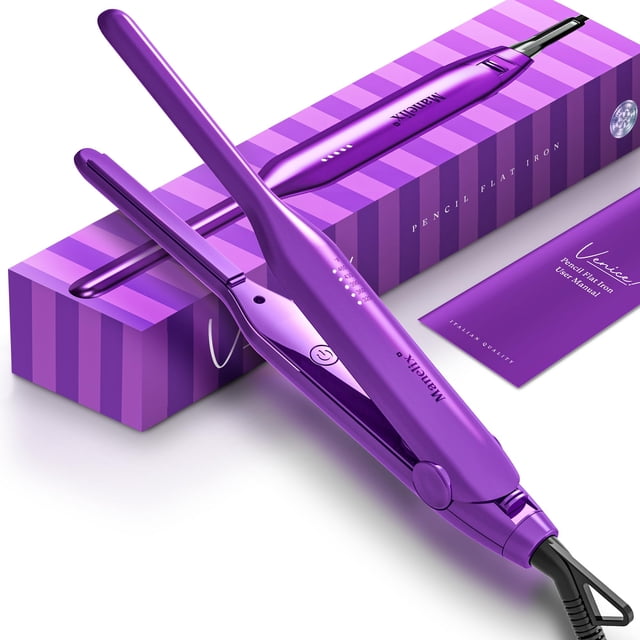 Plancha de pelo Manelix de 0,3 pulgadas, diseño superfino, para cabello corto, 2 en 1, con doble voltaje, PTC y cerámica.