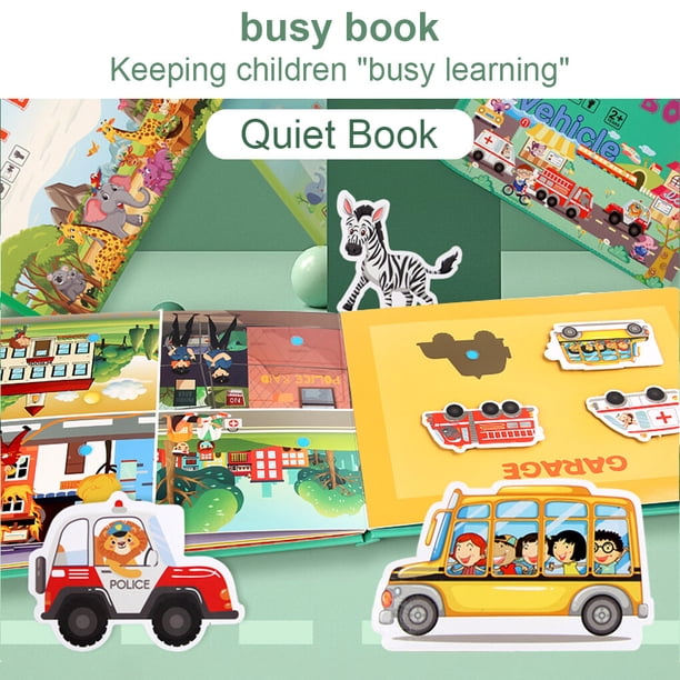 Livre D'Activités Silencieux 9x10,5 Cm – Jeu Éducatif Papier Sans Découpage – Autocollants Créatifs – Cadeau Enfant 3-6 Ans Pour Apprentissage Ludique