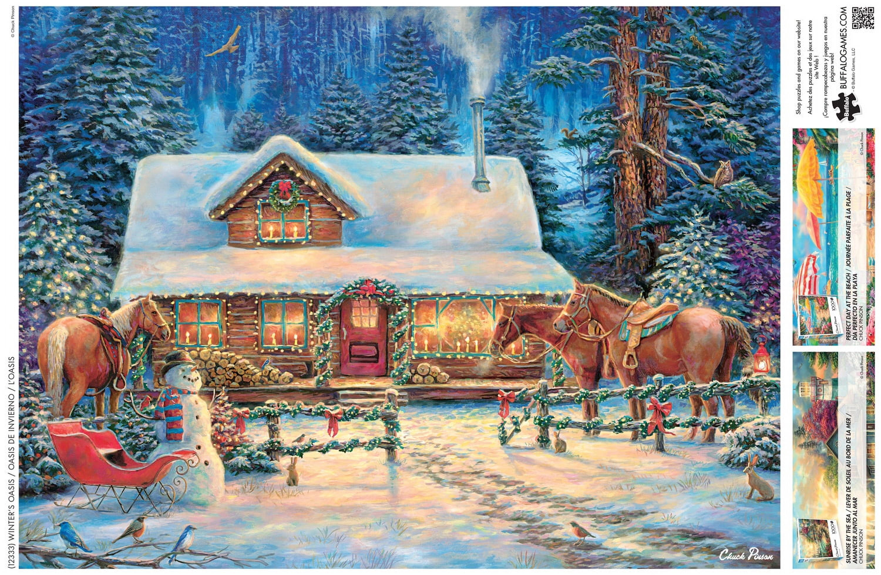 Buffalo Games 1000-Piece Chuck Pinson Winter's Oasis Adult Interlocking Jigsaw Puzzle