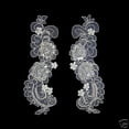 thumbnail image 2 of Lily 7.5"x2.75" Ivory Bridal Beaded Sequins Embroidery Motif Applique by Pair, 2 of 3